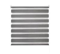 Decorblind Double Layer Roller Blind Night and Day Installation Wall or Ceiling, Blind Size: 120 x 250 cm Width x Length/Fabric Size: 117 x 245 cm - Anthracite Blind, Night and Day Window Blind