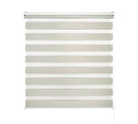 Decorblind Double Layer Roller Blind Night and Day Installation Wall or Ceiling, Blind Size: 140 x 250 cm Width x Length/Fabric Dimensions: 137 x 245 cm - Beige Blind, Night and Day Window Blind