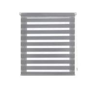 Decorblind | Double Layer Roller Blind, No Tools and No Drilling, Measure 80 x 220 cm (Width x Length), Fabric 77 x 215 - Night and Day Grey, For Windows