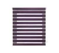 Decorblind Double Layer Roller Blind without Tools and without Drilling, Blind Size: 82 x 180 cm Width x 180 cm Length/Fabric Size: 79 x 175 cm, for Night and Day, Violet, Window Shades