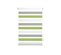 Decorblind Double Layer Roller Blind without Tools or Drilling Required, Dimensions: Width 120 x Length 180 cm / Fabric Dimensions: 117 x 175 cm, Pistachio Grey, Window Blinds