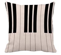 Decorbox Piano Keyboard Simple Music Theme Throw Pillow Case Fall Autumn Winter Christmas Themed Decor Pillowcase Sham Decorative Cushion Cover 20*20 Inch Beige Cotton Blend Linen Home Decoration Gift