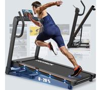 Decorcn Folding Treadmill for Home, 4.5HP, 20 Auto Incline, 1km/h-16km/h, 150KG limited, Running Machine for Heavy People with LED, Bluetooth Speakers, Silent Walking Pad