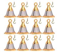 DecorDepo Hanging Bell | Decorative Bell for Pooja Room, Home Decor/Decorative Accessories/Festive Decor with J Hook's - Vintage 2 Inch - 12 Pcs