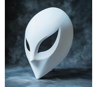Decords 3D Printed Alien Mask | Futuristic Phantom Minimalist Sci-Fi Mask | Cyberpunk Cosplay Extraterrestrial Costume Mask | Space Warrior Mask | Main Color: Brown