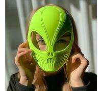 Decords 3D Printed Alien Mask | Futuristic Sci-Fi Face Mask | Unique Cosplay Prop | Halloween Costume Mask | Modern 3D Print Art Design | Main Color: Black