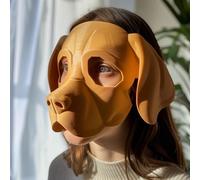Decords 3D Printed Beagle Face Mask | Realistic Dog Mask for Adults | Unique Animal Cosplay & Halloween Costume Prop | Modern 3D Print Art Design | Main Color: Matte Black