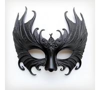 Decords 3D Printed Gothic Masquerade Mask | Dark Fantasy Costume Mask Venetian Half Mask | Cosplay Mask | Baroque Filigree Mask Gothic Festival Mask | Main Color: Turquoise