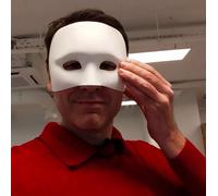 Decords 3D Printed Half Face Mask for Cosplay | DIY Painting Costume Design Masks | White Lightweight Craft Base for Halloween, Theater Art Projects | Main Color: Black
