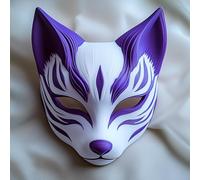 Decords 3D Printed Kitsune Mask | Fox Spirit Mask | Japanese Cosplay Festival Mask | Anime Mythical Fox Mask | Fox Demon Mask | Main Color: Orange
