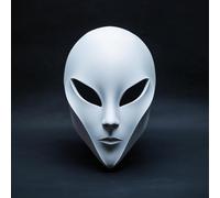Decords Alien Mask | Sci-Fi Cosplay Futuristic Space Mask | 3D Printed Minimalist Extraterrestrial Mask | Cyberpunk Face Mask | Space Horror Mask | Main Color: Red