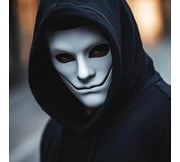Decords Smiling Phantom Mask | Creepy Halloween Mask | 3D Printed Anonymous Cosplay Mask | Horror Villain Sinister Masquerade Mask Stealth Assassin | Main Color: Green