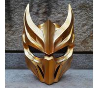 Decords Warrior Samurai Demon Mask | 3D Printed Fantasy Battle Cosplay Armor Mask | Mythical Medieval Knight Mask | Halloween Futuristic Mask | Main Color: Orange