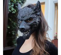 Decords Werewolf Cosplay Mask | 3D Printed Horror Mask | Halloween Costume Mask | Scary Wolf Mask | Gift for Him | Full Face Masks | Main Color: Turquoise