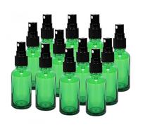 DecorDwell 12pcs 30ml Empty Glass Spray Bottles, Refillable Reusable Green Glass Bottles, Glass Essential Oil Bottles, Travel Glass Spray Bottles for essential oils, perfumes, cosmetic sprays (Green)
