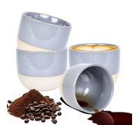DecorDwell 4 Espresso Cups 150 ml, Stoneware, Ceramic, No Handle, Ideal for Espresso, Mocha, Macchiato, Tea