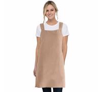 DecorDwell Chef Apron with Pockets, Adjustable Aprons, 100% Cotton Apron with 2 Pockets, Kitchen Aprons, Cooking Kitchen Accessories,Waterproof, for Catering, Kitchen, Restaurant, Salon(Caramel)