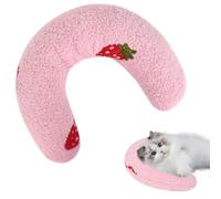 DecorDwell Little Pillow For Cats Cat Neck Pillow,Animal Neck Pillows,u-Shaped Calming Toy Pet Pillows,effectively protect the cat's cervical spine,Fabric Pillow For Cat Cat Bed Pillows (PInk)