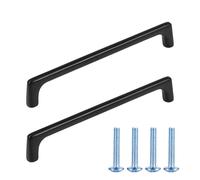DecorDwell Matte Black Cabinet Pulls, 2 Pack Cupboard Handles, Kitchen Cabinet Handles, 6.3 Inch(160mm) Hole Distance, Kitchen Cupboard Pulls, Zinc Alloy, with Screws, Cabinet Hardware