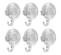 DecorDwell Suction Hooks, No Drill Vacuum Suction Hooks, Reusable Plastic Suckers, Heavy Smooth Wall Hook, Transparent Wreath Hanger Bearing Weight 3KG, Diameter 7cm, 3inch, for Kitchen, Bathroom