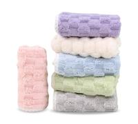 DecorDwell Terry Cloth Hand Towels, Coral Fleece Towel 30 x 30 cm, 6 pcs Small Face Towels, Baby Washcloths Guest Towel with Hanging Loop, Cleaning Cloths for Home All Purpose Bathroom Kichen