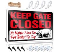 Decore Retro Wall Decor Rustic Birthday Gift | Keep Gate Closed No Matter What The Pot Belly Pig Say Fall Metal Wall Decor For Living Room Home(20X30CM)