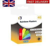 DECORE4U LTD Assorted Rainbow Plasters 40 Pack First Aid Adhesive Bandage Set DECORE4U LTD Multicolor