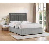 DECORE4U LTD Plush Grey Ottoman Storage Bed with Modern Padded Headboard | Size: King DECORE4U LTD Grey King