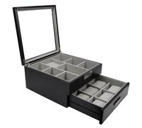 Decorebay Luxury Wooden 9 Watch Box Collection Jewelry Box Tie Storage Box Valet Organizer (Handsome)