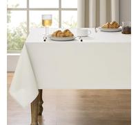 Decorelia Extra Long Rectangle Linen Farmhouse Tablecloth for 10ft Table,Dirty-Repel Easy to Clean Banquet Burlap Tablecloths for Dining& Kitchen Table(Oblong, 60 x 144 Inch (12-14 Seats), Ivory)