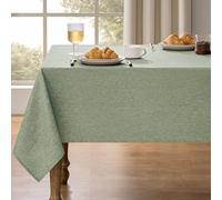 Decorelia Farmhouse Sage Green Tablecloth Rectangle Table For Wedding, Faux Linen Outdoor Fabric Rectangular Table Cloth Cover for Dining, Party & Camping(Oblong, 60 x 84 Inch (6-8 Seats), Sage Green)