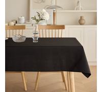 Decorelia Waterproof Farmhouse Table Cloth for 4 Ft Rectangle Table, Anti-Scratches Small Outdoor Dining Table Cloth for Party, Camping, Banquet and Wedding (Oblong, 52 x 70 Inch (4-6 Seats), Black)