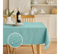 Decorelia Waterproof Reusable Small Table Cloths for Dining Table, Outdoor Washable Cloth Tablecloths for Rectangle Tables for Holiday, Wedding, Dining,Picnic(Oblong, 52 X 70 Inch (4-6 Seats), Aqua)