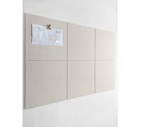 DECORETTA Cork Board Alternative - 6 Pack Felt Wall Tiles with Safe Removable Adhesive Tabs, Cork Boards for Walls Notice Board for Home Office and School Pin Board Tack Board - Beige