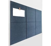 DECORETTA Cork Board Alternative - 6 Pack Felt Wall Tiles with Safe Removable Adhesive Tabs, Cork Boards for Walls Notice Board for Home Office and Classroom Pin Board Tack Board - Prussian Blue