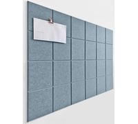 DECORETTA Cork Board Alternative - 6 Pack Felt Wall Tiles with Safe Removable Adhesive Tabs, Cork Boards for Walls Notice Board for Home Office and Classroom Pin Board Tack Board-Grey Blue