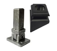 Decorex Hardware Aluminum Swivel Connectors & Angled Slant Shoes for 5/8" Round Balusters - DIY-Friendly Stair Railing Kit - 10 Connectors & 10 Satin Black Shoes - DH-37-SBC