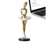 Decorhome Ballerina Statue, Modern Resin Ballet Dancer Ornament, Creative Art Ornaments, No Fade Home Decor Elegant for Bookshelf Bedroom Desktop Windowsill Living Room Tabletop