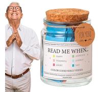 Decorhome Bible Jar,Read Me When Colorful Bible Verses in Glass - Blessings and Gratitude Jar with Versatile Scripture Cards for Church Biblical Based Easter