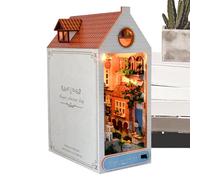 Decorhome Book Nook Kits for Adults - Miniature Puzzle Wooden Cabin Bookend Kits | Artistic Sense Craft Decoration for Study Room | Assembled Hut Bookends | Ancient City Holiday Hand-Assembled Bookend