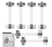Decorhome Cabinet Locks - 6pcs Adjustable Multi-Purpose Baby Proof Cabinet Locks | Child Safety Locks for Furniture Kitchen Cabinets Toilet Seats | Earth-Quake-Resistant Easy Button Unlock Design