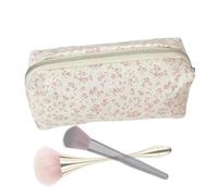 Decorhome Cosmetic Bag - Makeup Brush Pouch | Cosmetic Storage Pouch for Easy Organization | Stylish Travel Bag Makeup Organizer | Canvas Toiletry Bag for Women Girls | Small Floral Makeup Brush Bag