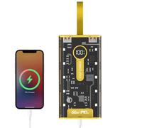 Decorhome Portable Charger Bank, 66W Fast 20000mAh Charging Bank Charger, Portable Outdoor Charging Bank, Transparent Battery Pack with Lanyard Bank for Phone Tablet Pad
