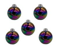Decoris Pack Of 10 Black Iris Iridescent Glass Christmas Tree Baubles Tree Ornaments 6cm Black Baubles