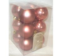 Decoris 12 Marble Pink Christmas Tree Baubles