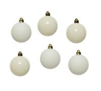 Decoris 12 Wool White Christmas Baubles 6Cm Shatterproof Tree Ornaments Shiny Matt