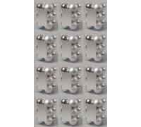 Decoris 144 Silver Christmas Baubles Shatterproof Tree Decorations 6Cm Silver