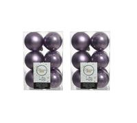 Decoris 2 X 12 Luxury Shatterproof Christmas Baubles Tree Decs 6Cm Frosty Lilac