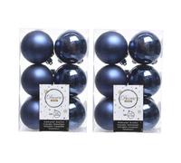 Decoris 2 X 12 Midnight Blue Christmas Baubles Shatterproof Luxury Tree Decorations 6Cm Blue