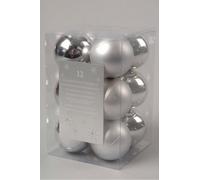Decoris 2 X 12 Silver Christmas Tree Baubles